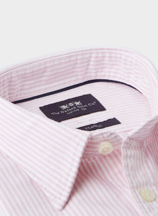 Men’s classic Oxford shirt in Pink Stripe.