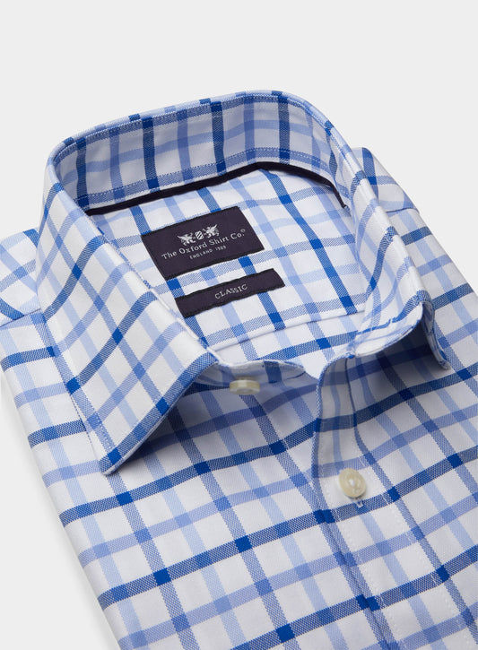 Men’s classic shirt in Multi Blue Check.