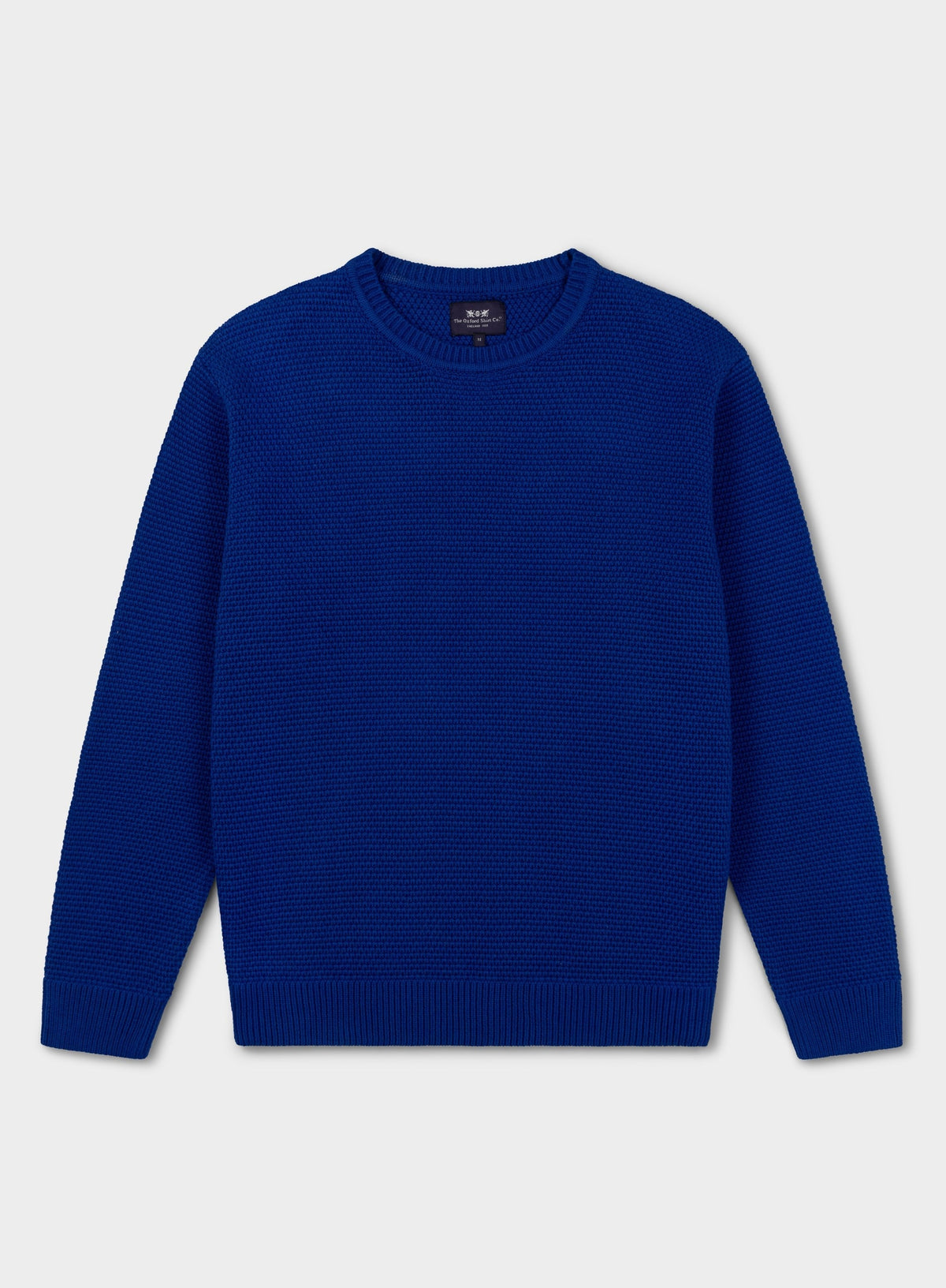 Men’s cotton blackberry crew neck jumper in Blue.
