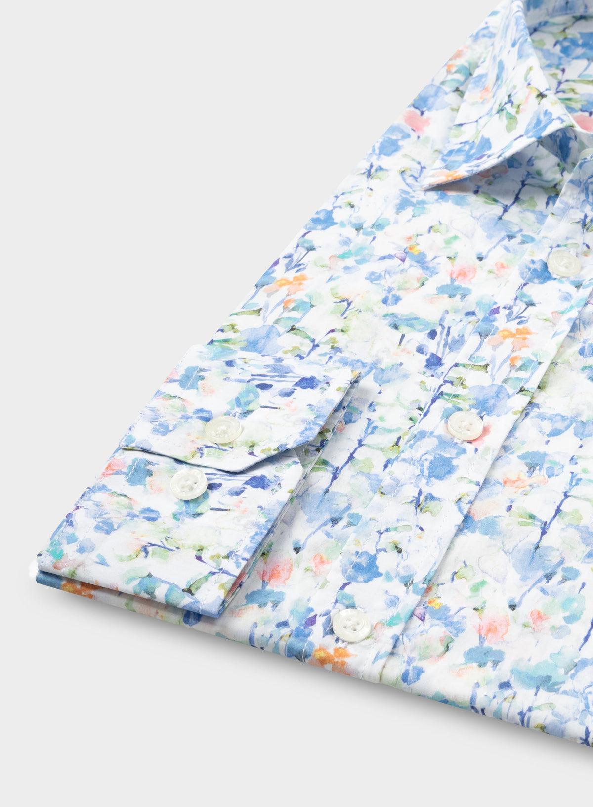 Men’s shirt in Inky Fields Blue Liberty fabric.