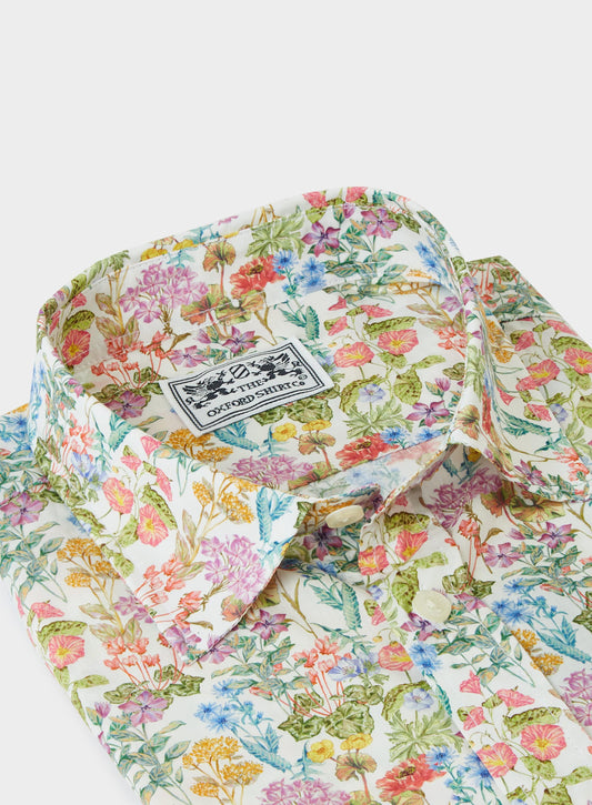 Men’s shirt in Poets Meadow Liberty fabric.