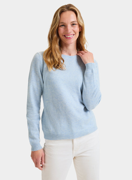 Women’s cashmere crew neck jumper in Frost.