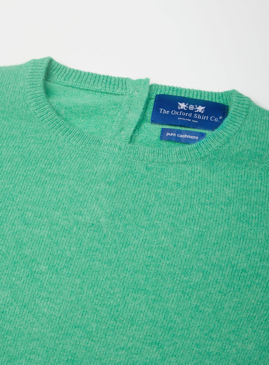 Women’s cashmere crew neck jumper in Ocean.