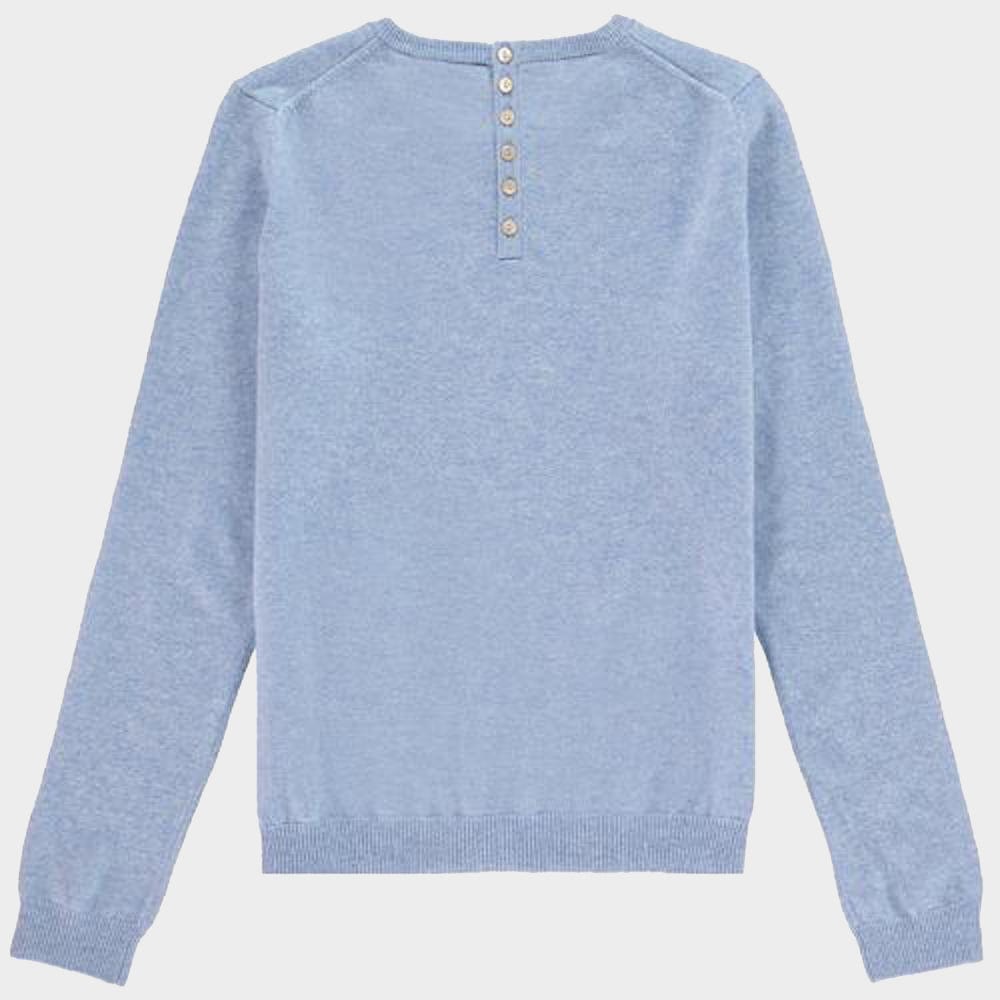 Women’s cashmere crew neck jumper in Sky.