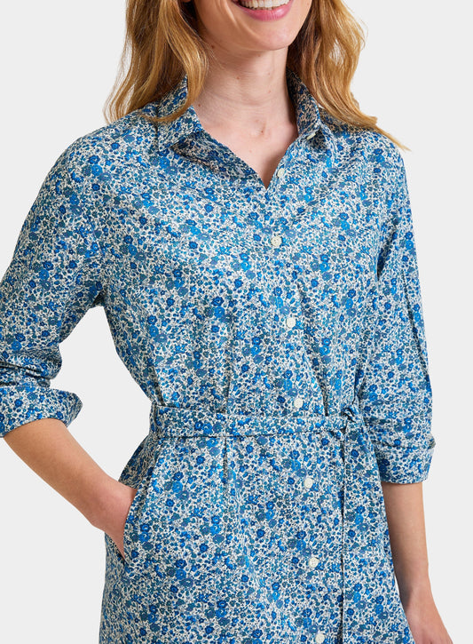 Women’s shirt dress in Emma & Georgina Shirt Dress Liberty fabric.
