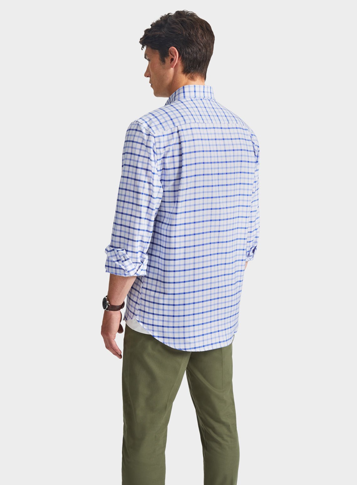 Button Down Shirt in Multi Blue Check