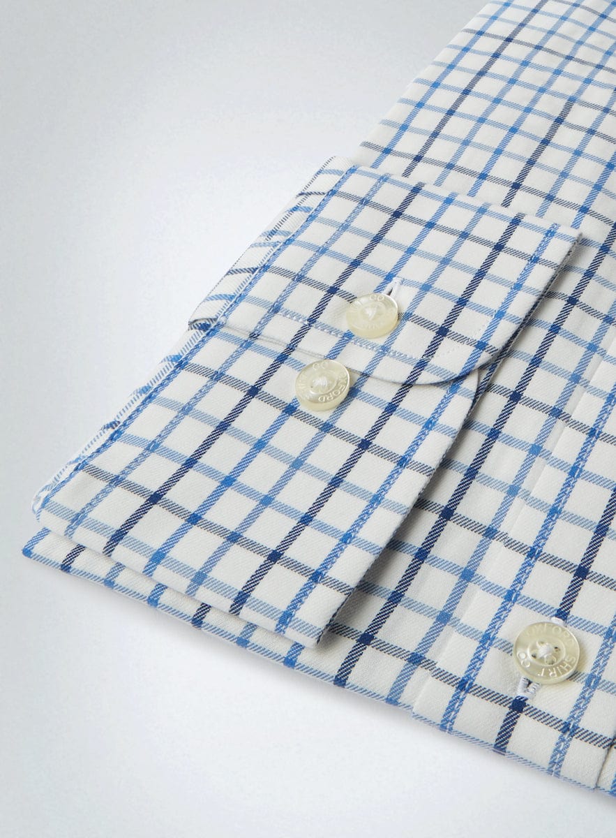 Button Down Tattersall Shirt in Blue Check