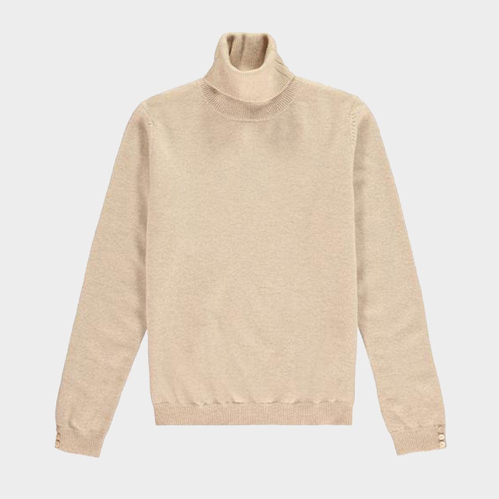 Cashmere Roll Neck in Natural