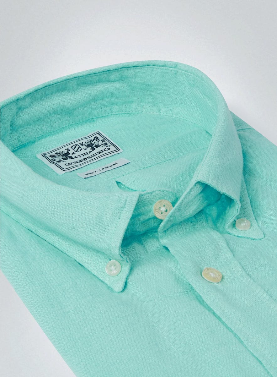 Classic Fit Linen Shirt in Aqua