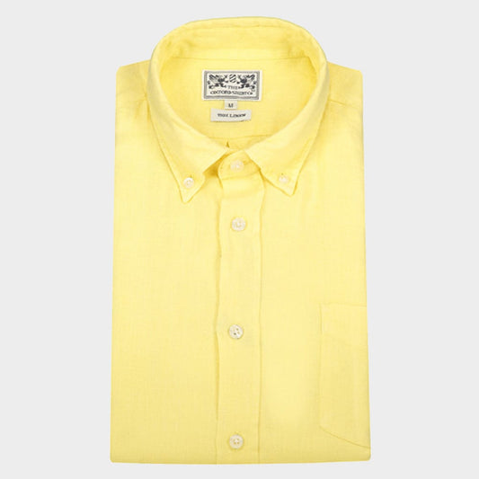 Classic Fit Linen Shirt in Lemon