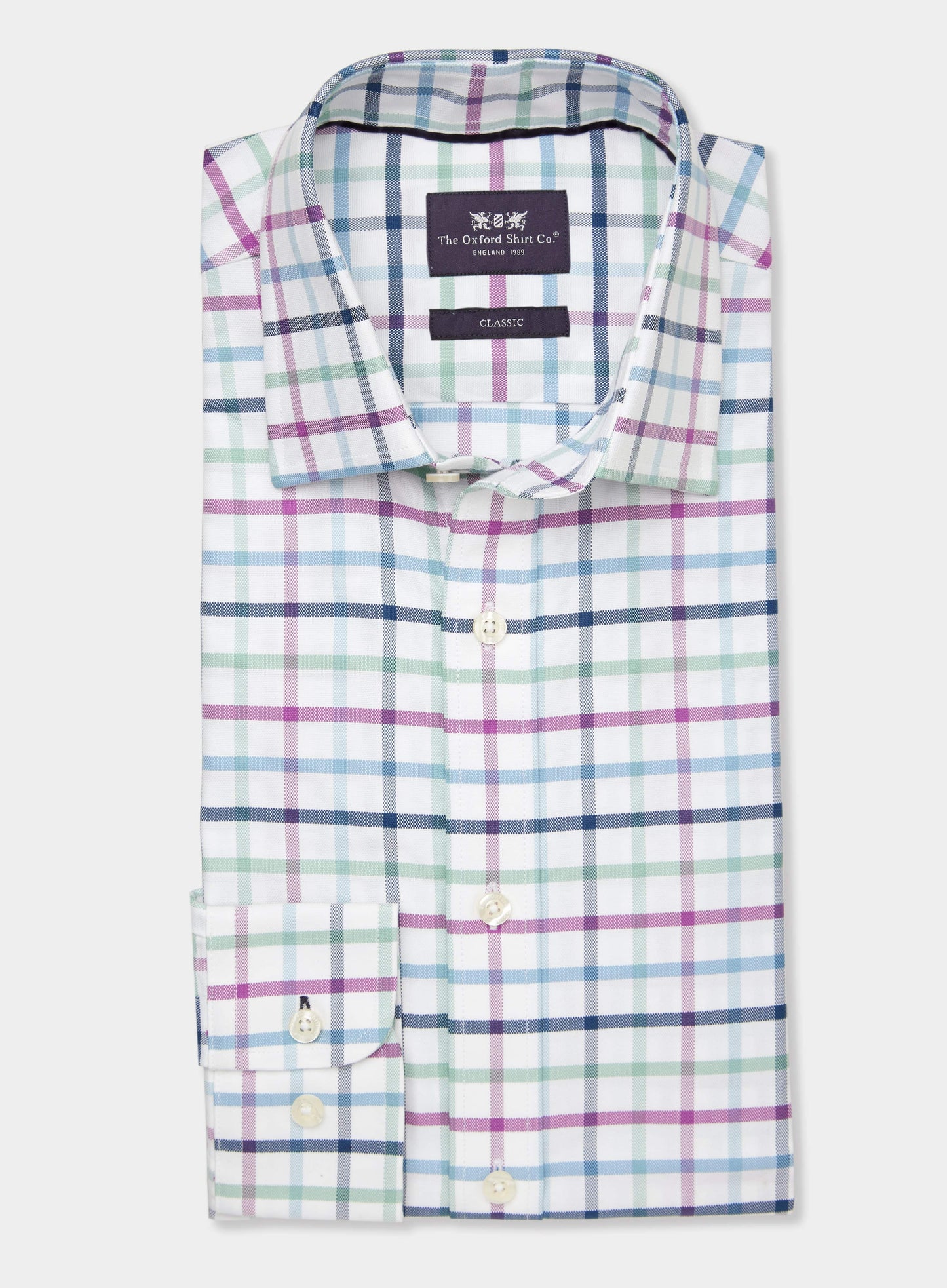 Classic Shirt in Green and Purple Check