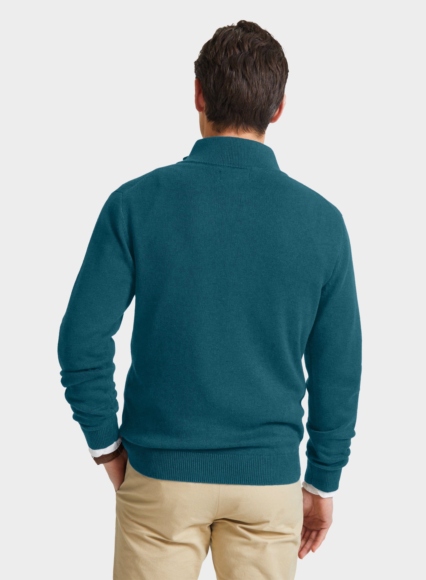 Cotton Cashmere 1/4 Zip in Green