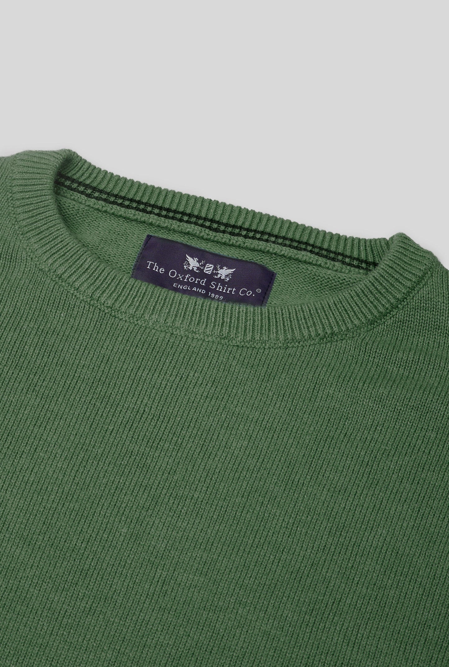 Cotton Cashmere Crew Neck in Pea Green