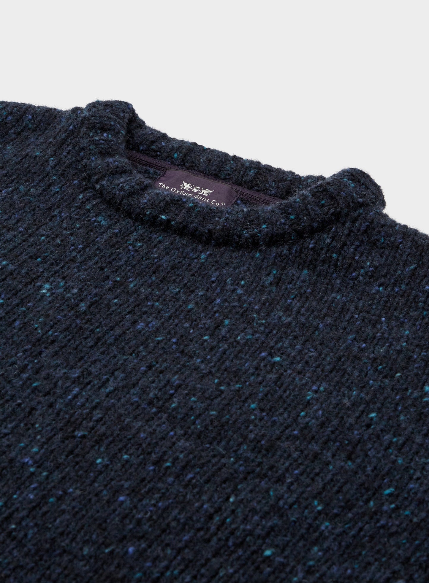Knitted Neppy Crew Neck - Navy