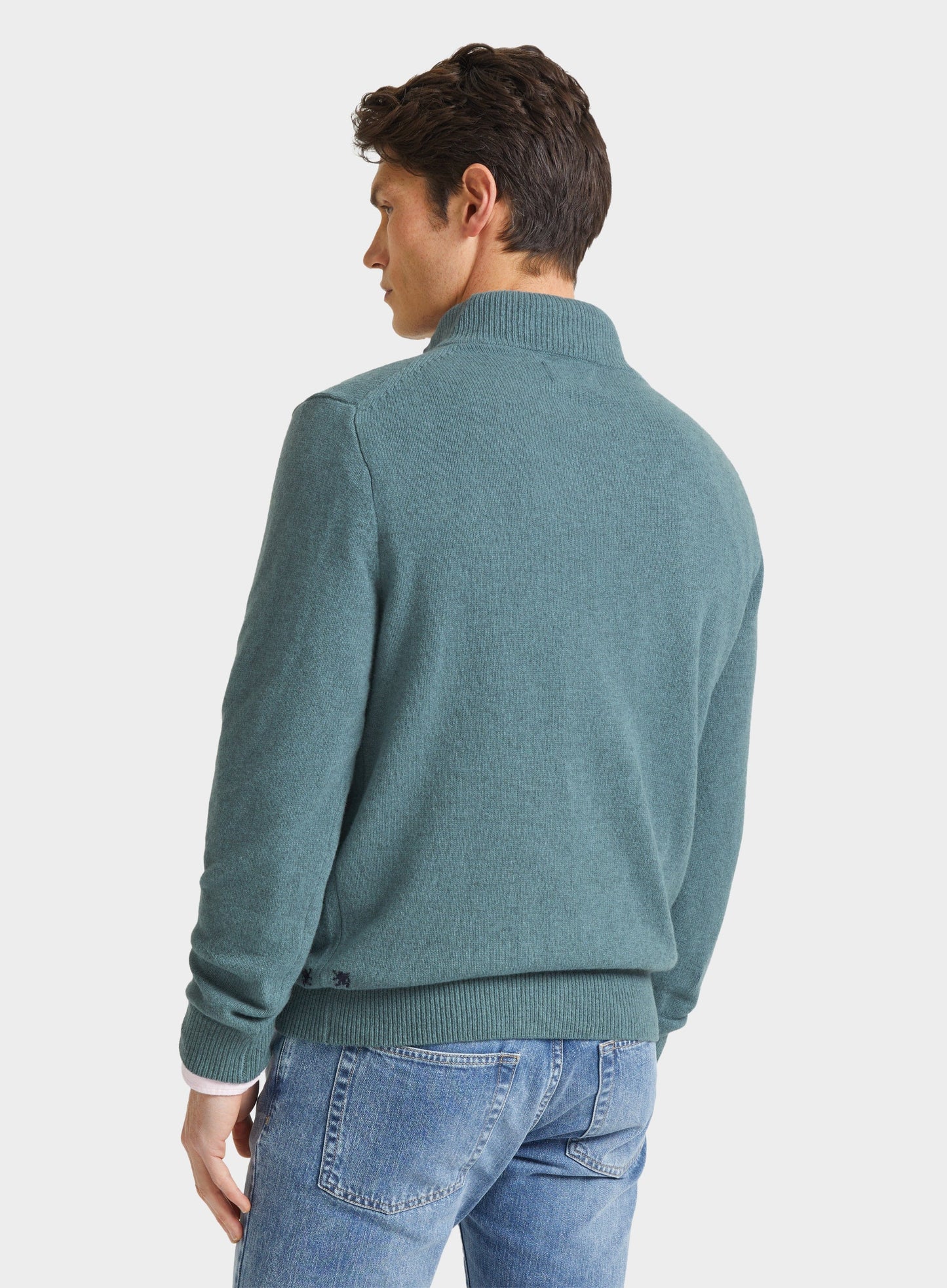 Lambswool 1/4 Zip in Green