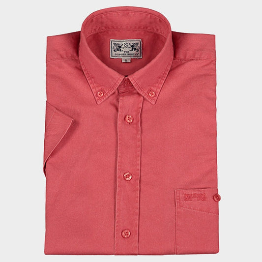 Short Sleeved Weekender Shirt in Bright Pink