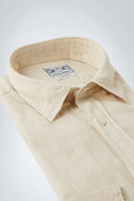 Tailored Fit Linen Shirt in Natural