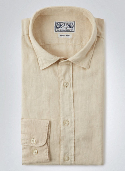 Tailored Fit Linen Shirt in Natural