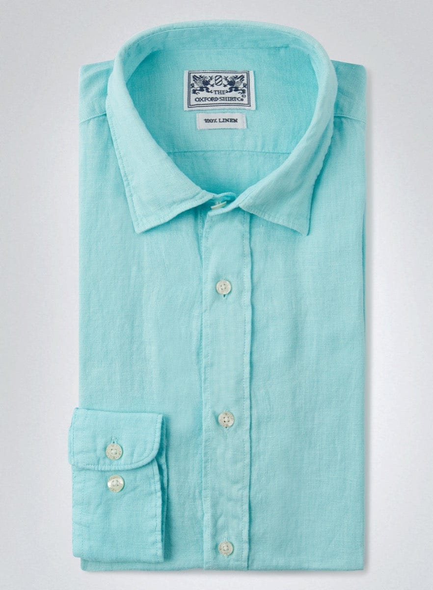 Womens Linen Shirt in Aqua