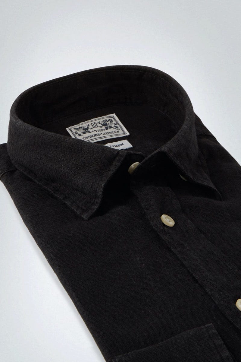 Womens Linen Shirt in Black