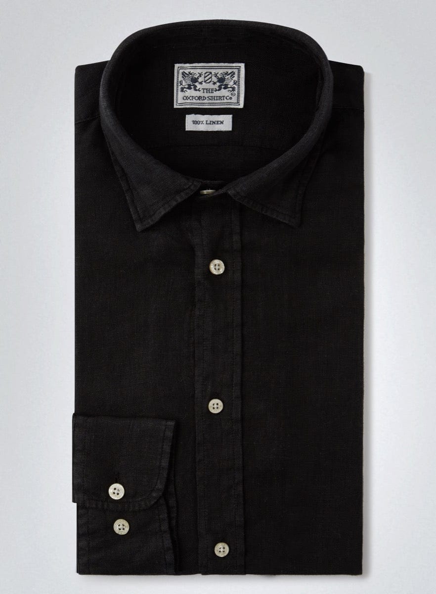 Womens Linen Shirt in Black