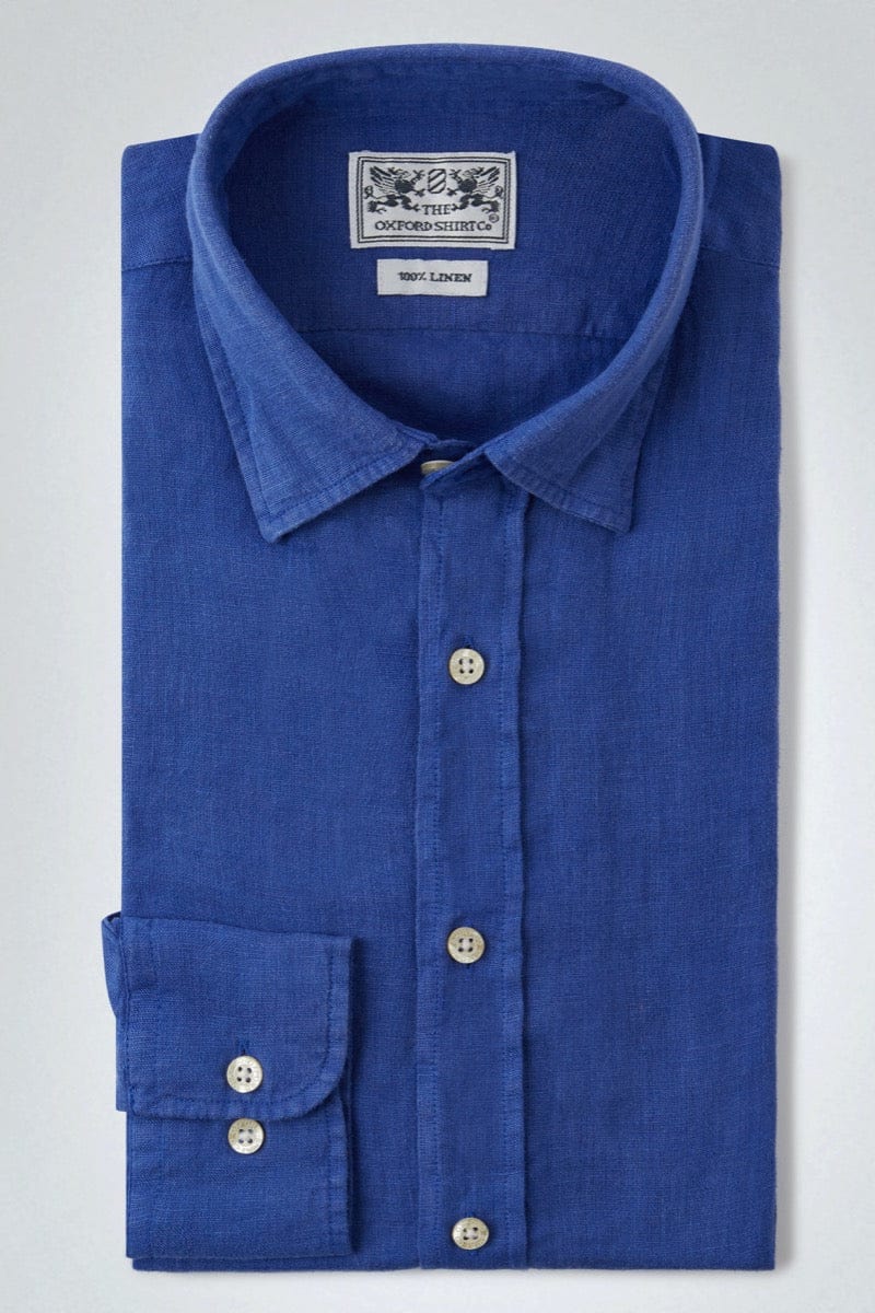 Womens Linen Shirt in Cobalt