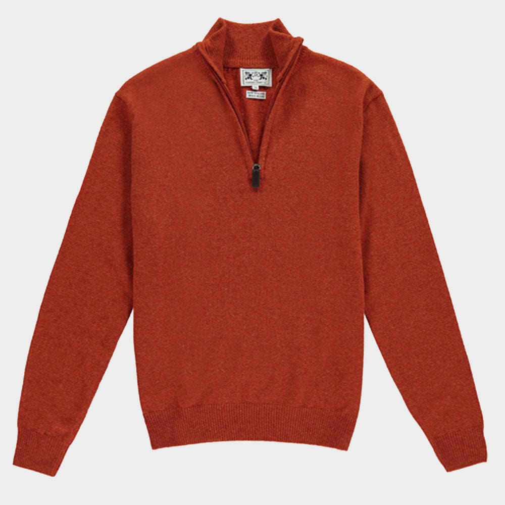 Wool 1/4 Zip in Lentil