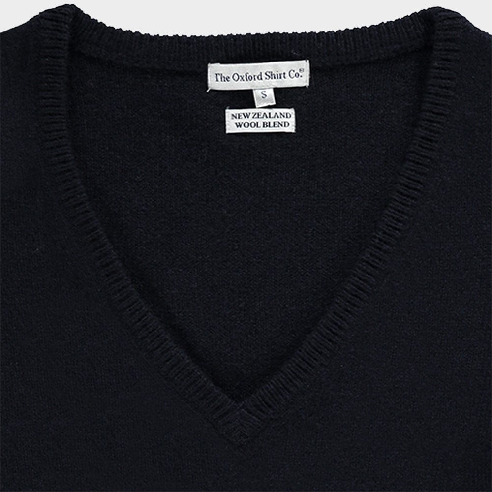 Wool V Neck in Navy