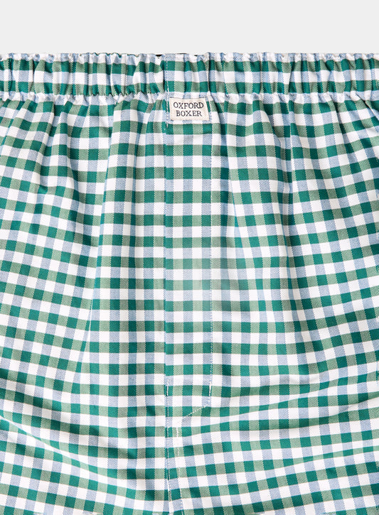 Cotton Boxers in Navy and Green Check