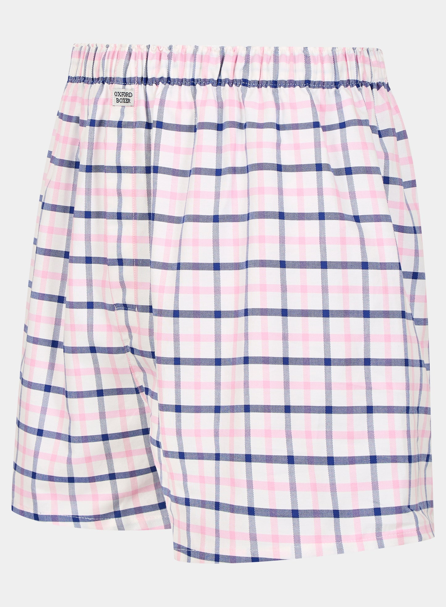 Cotton Boxers - Navy and Pink Check