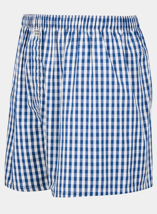 Cotton Boxers - Navy Gingham