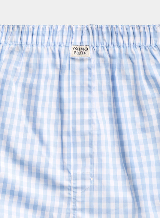 Cotton Boxers - Blue Check