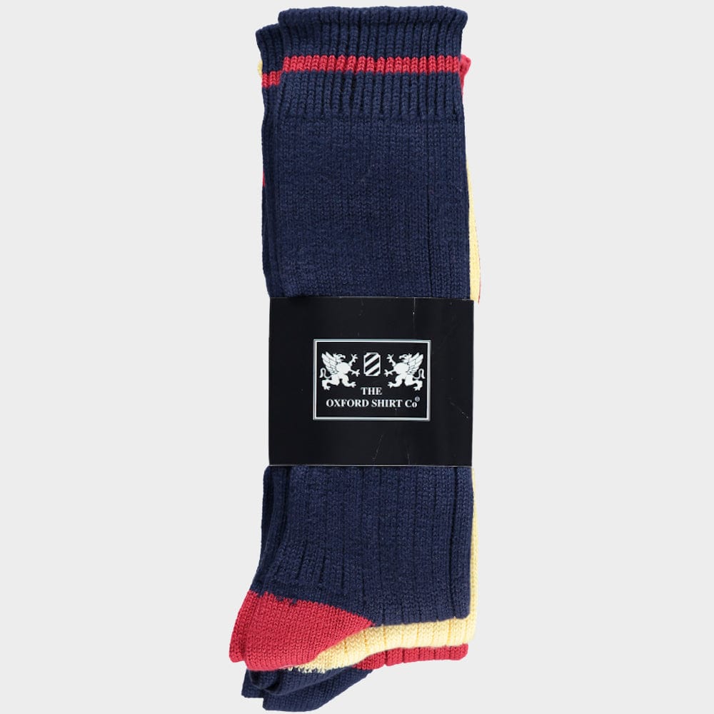 3 Pack of Socks in Marine Contrast