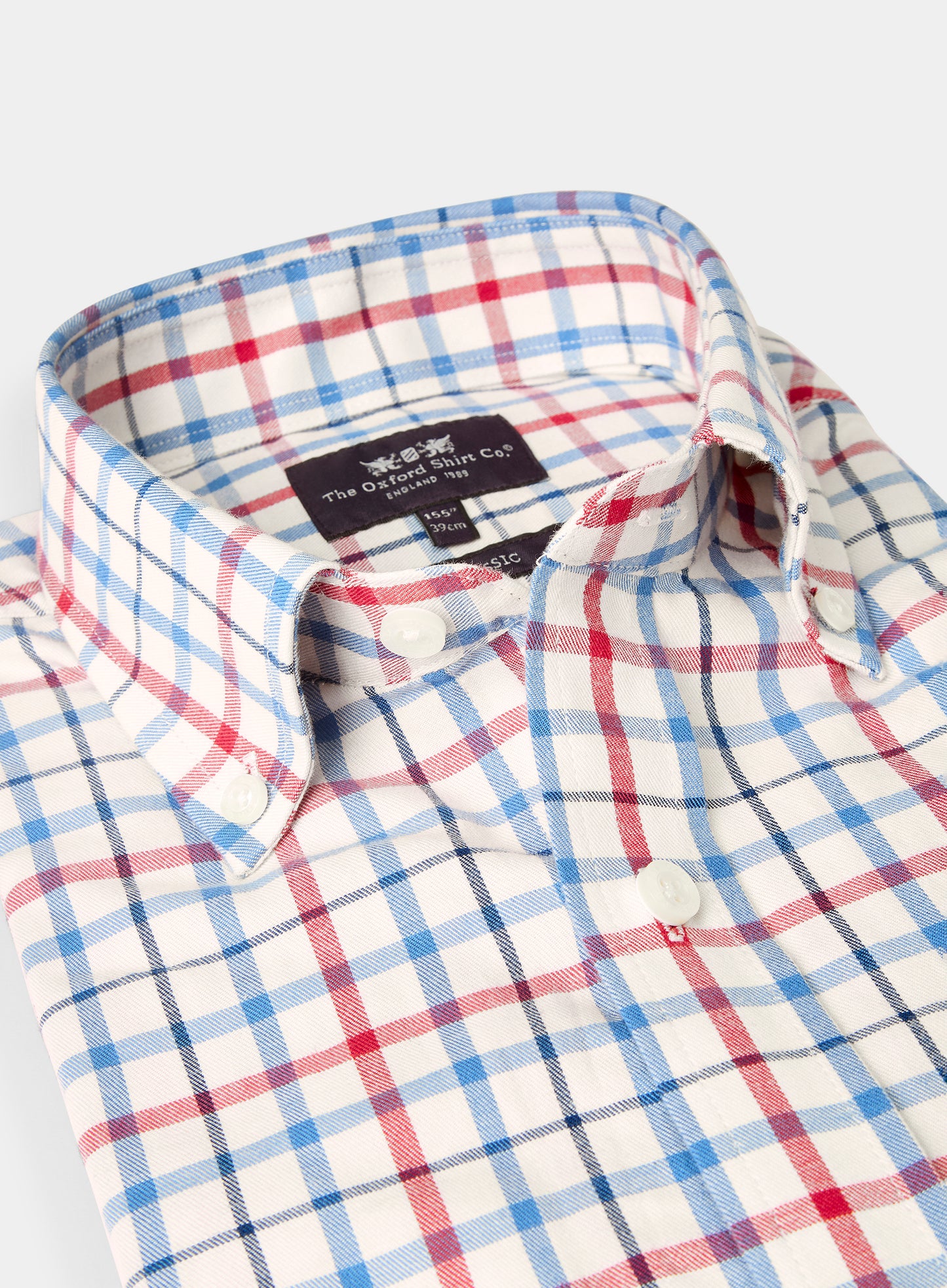 Button Down Tattersall Shirt - Red and Blue Check