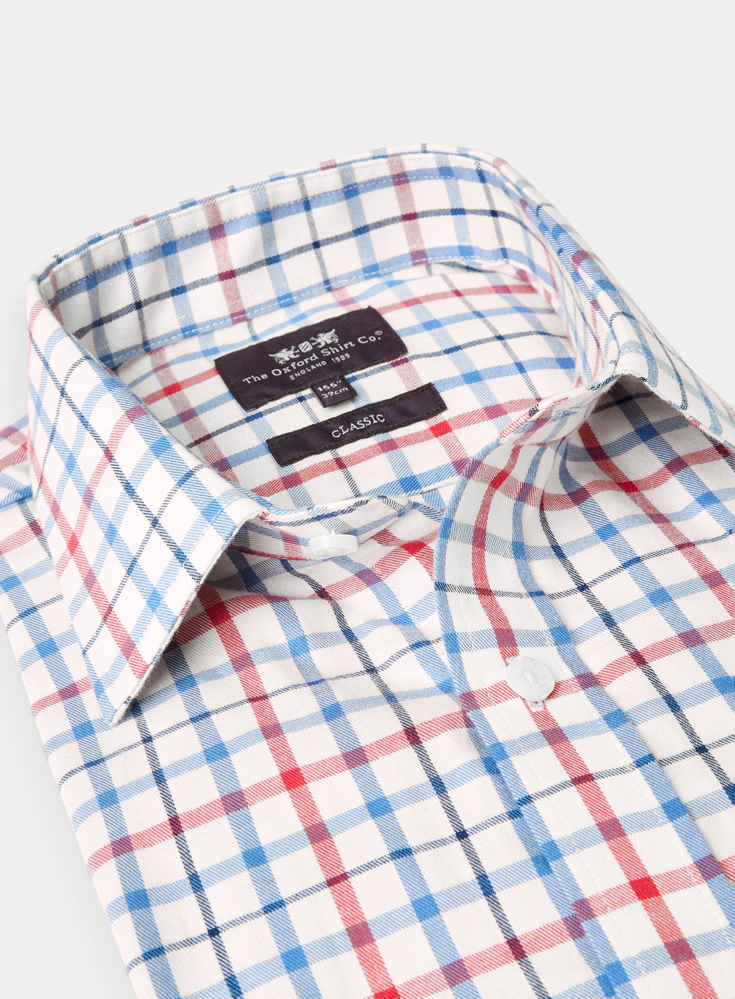 Classic Tattersall Shirt in Red and Blue Check