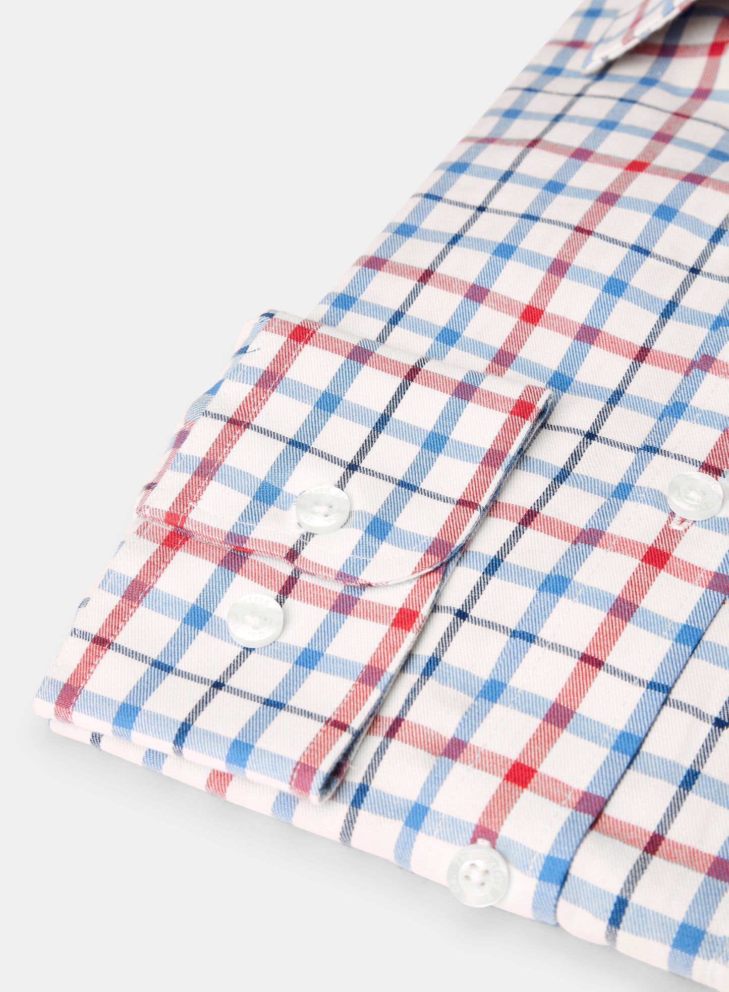 Button Down Tattersall Shirt - Red and Blue Check