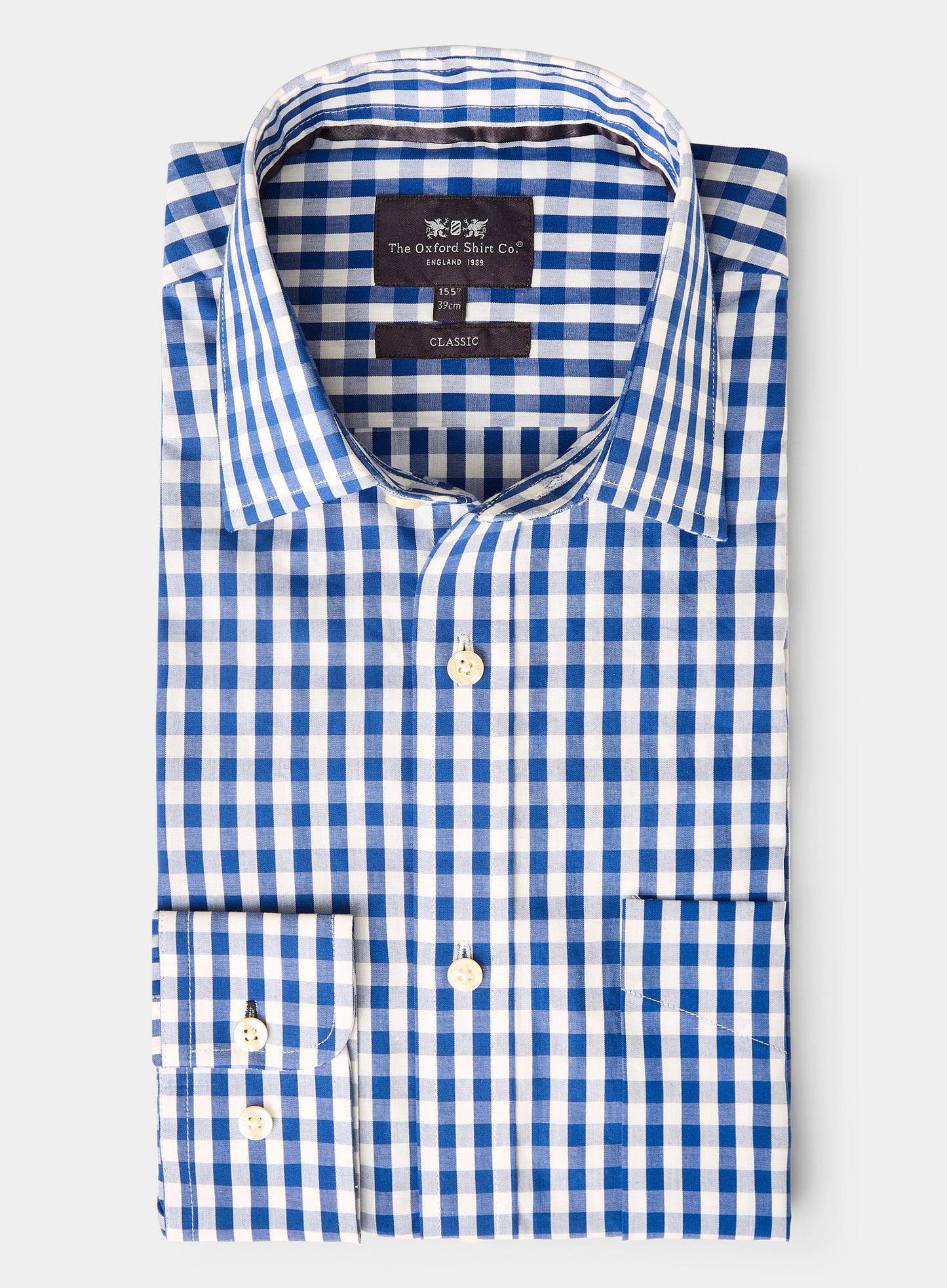 Classic Cotton Poplin Shirt - Navy Check