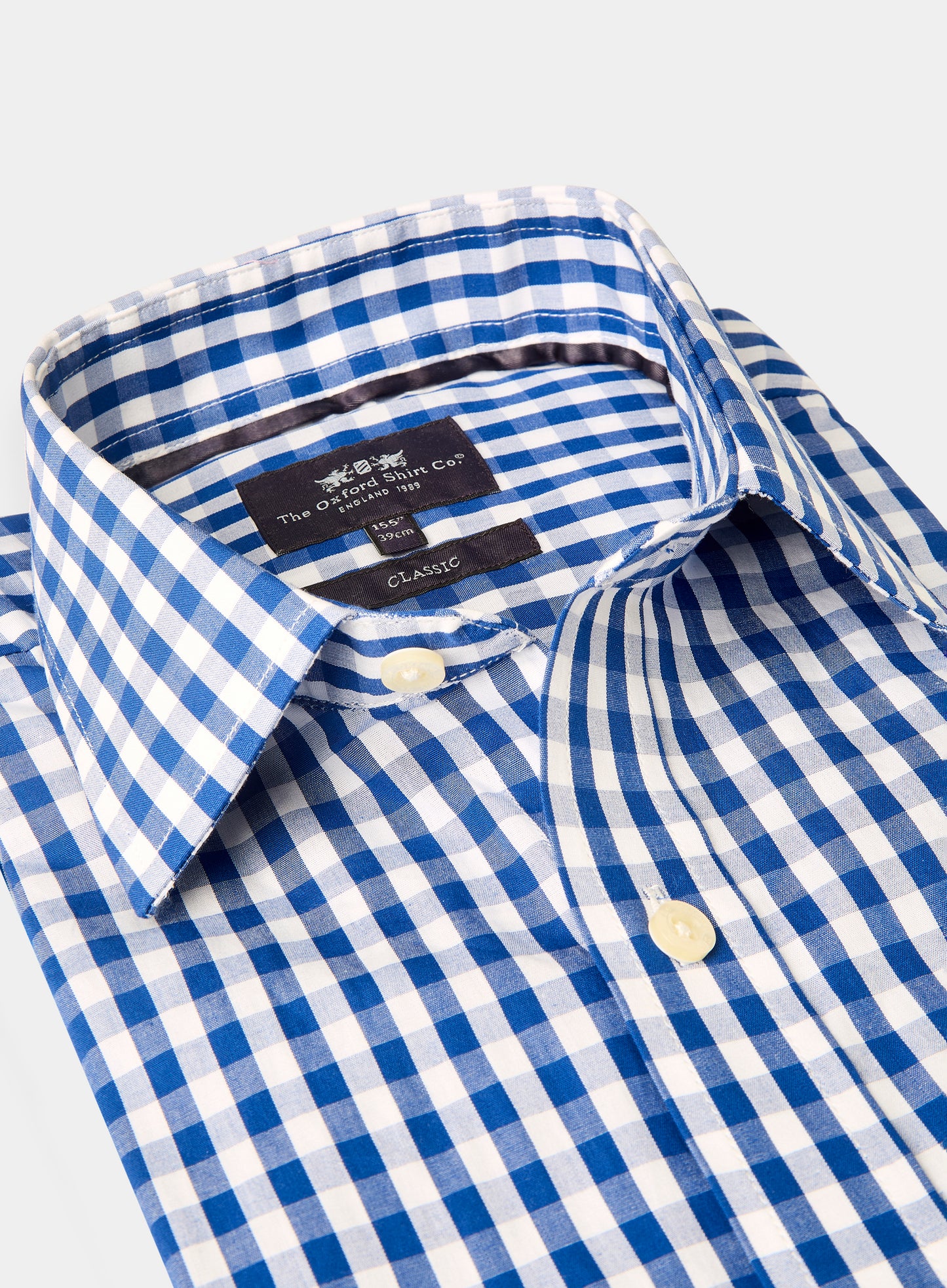 Classic Cotton Poplin Shirt - Navy Check
