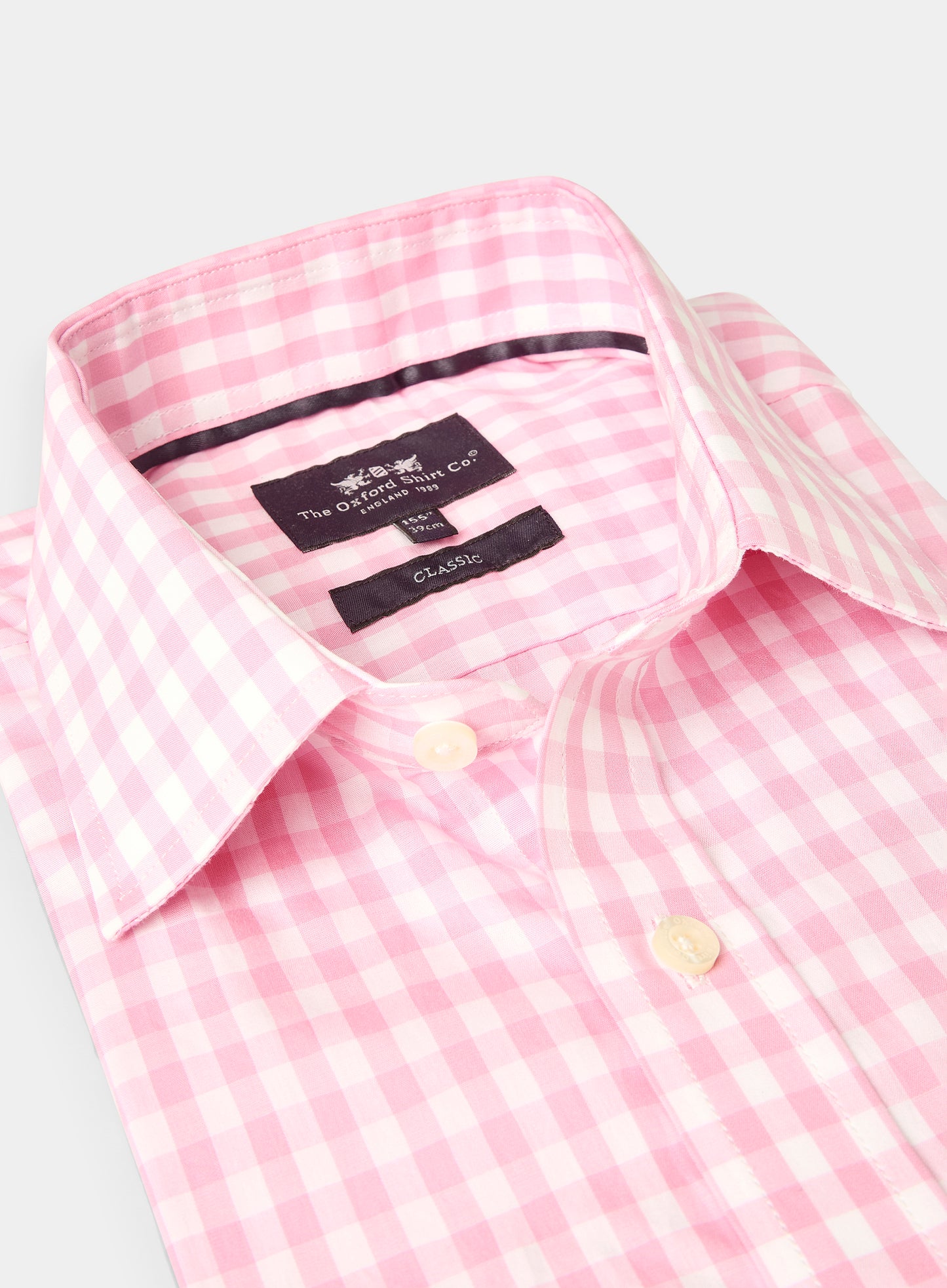 Classic Cotton Poplin Shirt - Pink Check
