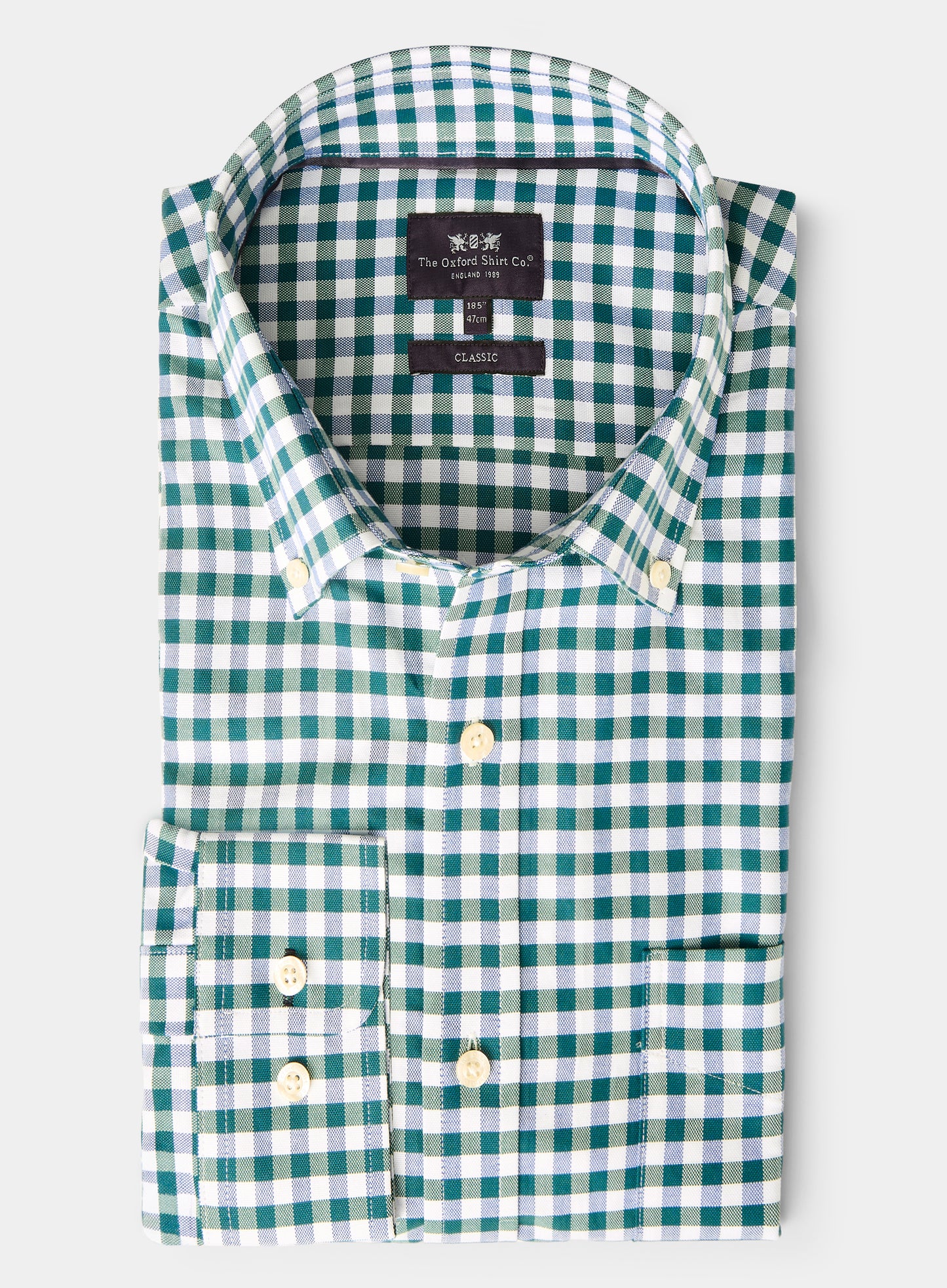 Button Down Shirt - Green and Navy Check