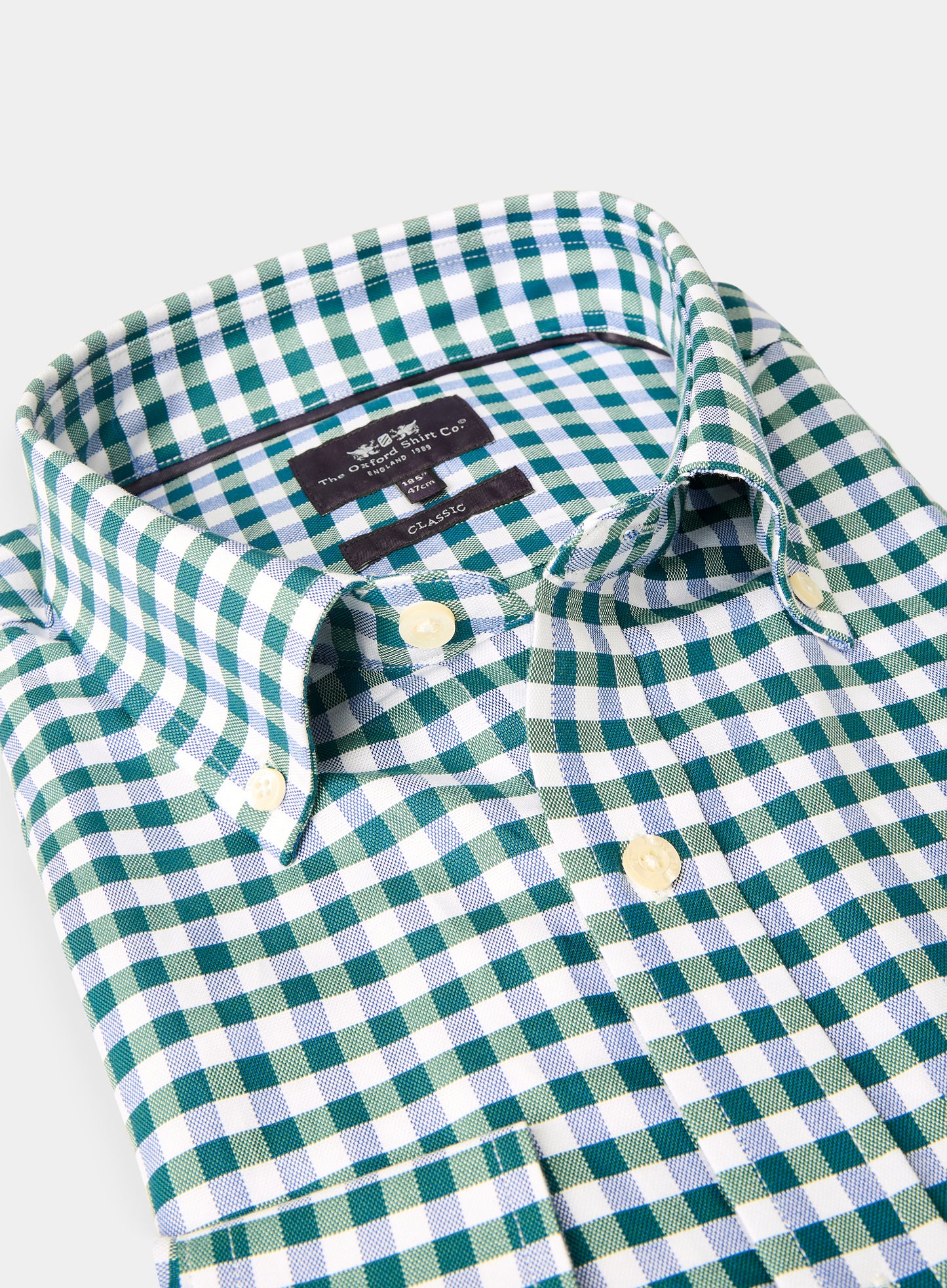 Button Down Shirt - Green and Navy Check