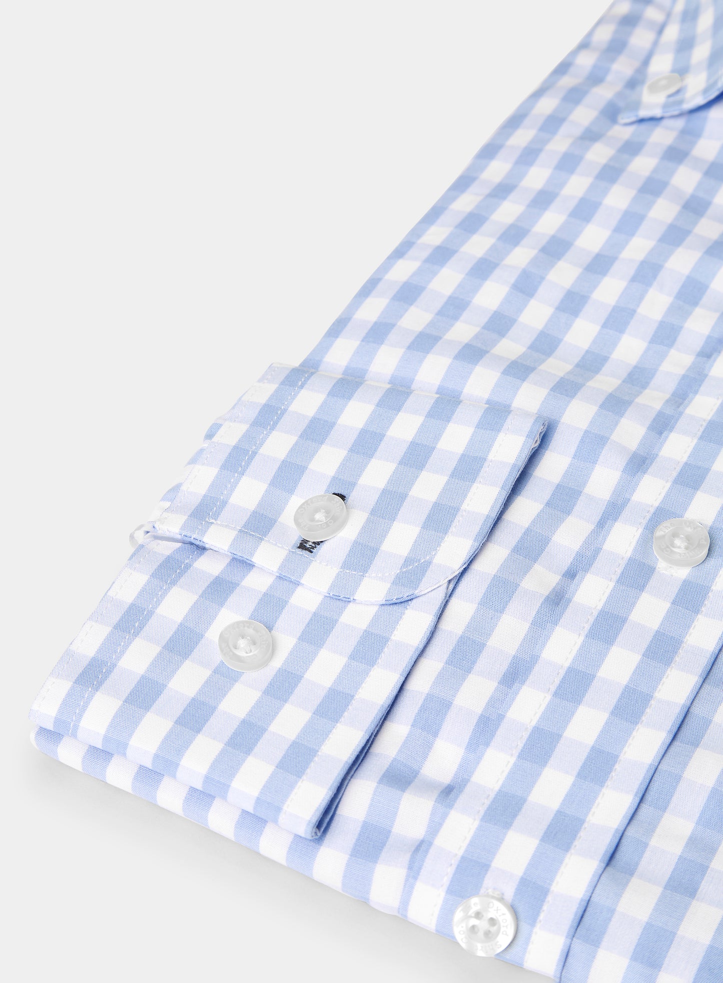 Button Down Cotton Poplin Shirt - Blue Check