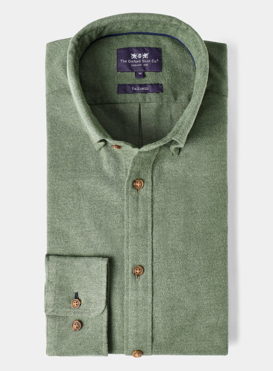 Button Down Flannel Shirt - Green
