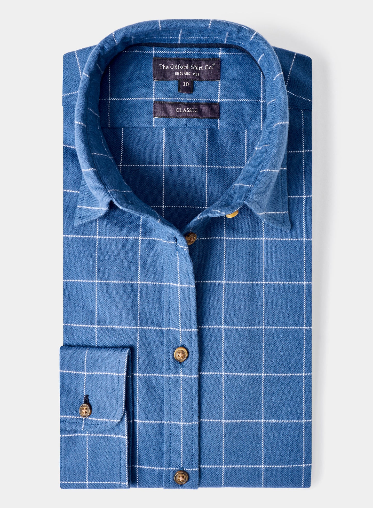 Classic Flannel Shirt - Blue and White Check