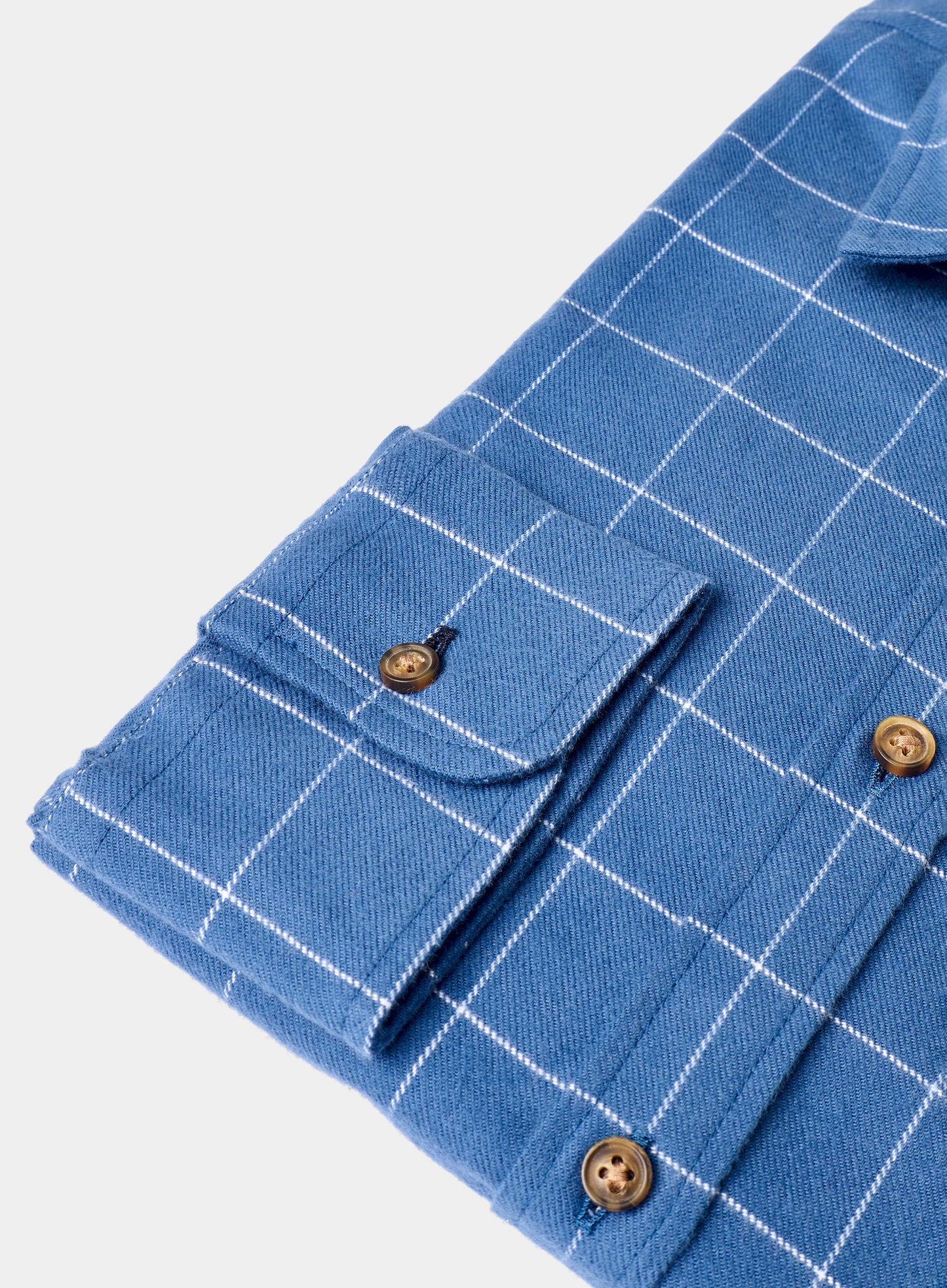 Classic Flannel Shirt - Blue and White Check