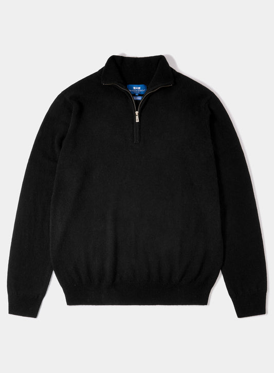 Cashmere 1/4 Zip - Black