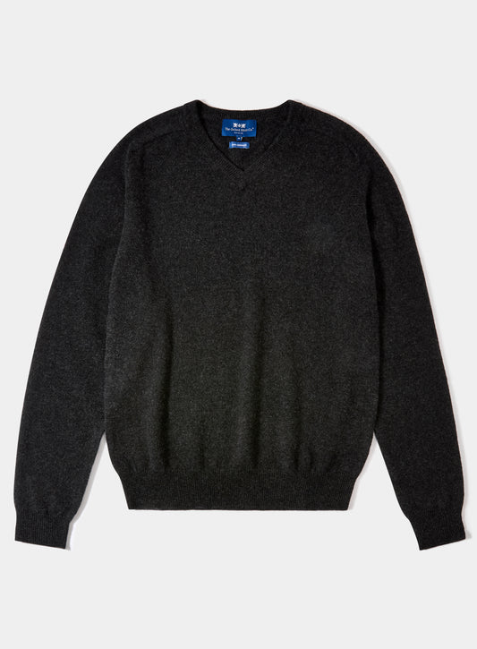 Cashmere V Neck in Charcoal