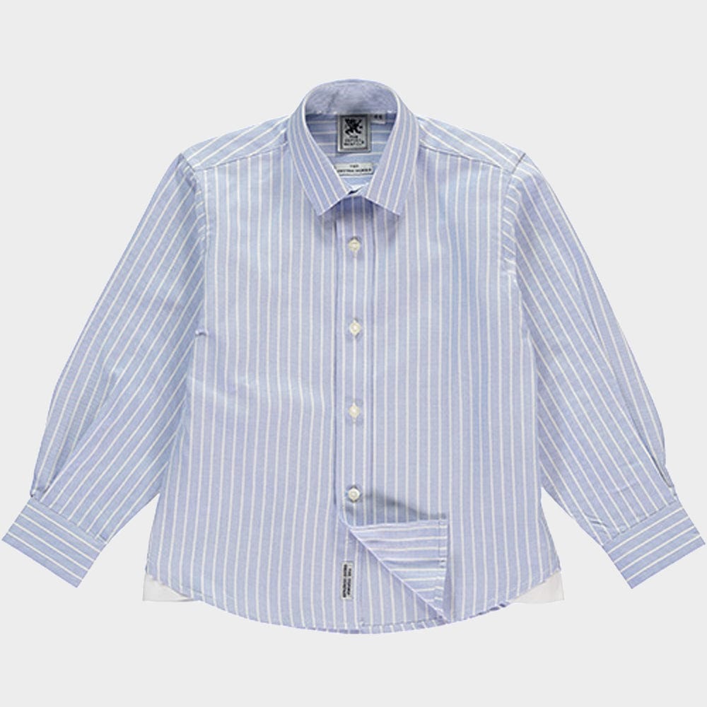"Kids Classic Shirt in Blue and White Stripe - Oxford Shirt Co."