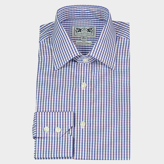 "Classic Shirt in Navy and Pink Gingham"