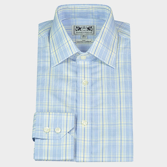 "Classic Shirt in Blue and Yellow Multi Check"